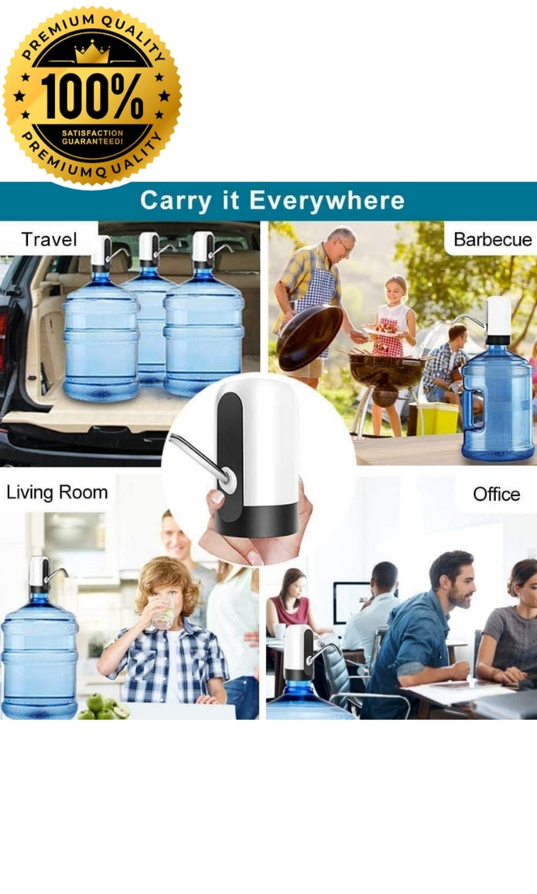 "SNAPFLICK® Smart Automatic Water Dispenser Pump for 20L Bottled Water | USB Rechargeable | 1-Touch Operation"
